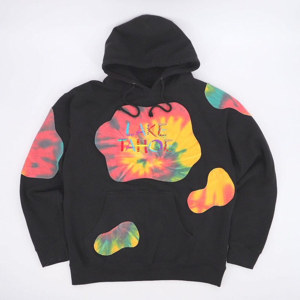 LAKE TAHOE UPCYCLED REWORKED Tie-Dye Psychedelic Hoodie Size L